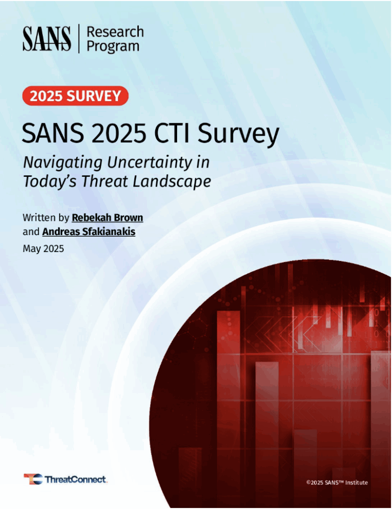 SANS 2025 CTI Survey: Navigating Uncertainty in Today’s Threat Landscape